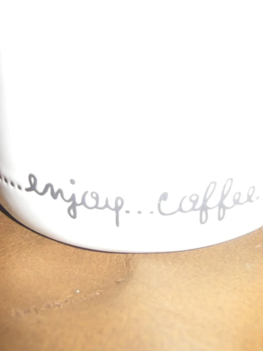 Rae Dunn Large Ceramic Coffee Mug “...enjoy…coffee…drink…tea...”